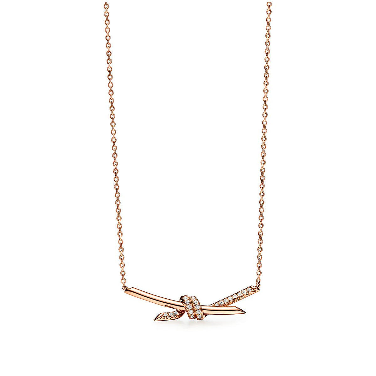 Tiffany Knot Pendant Diamond Necklace