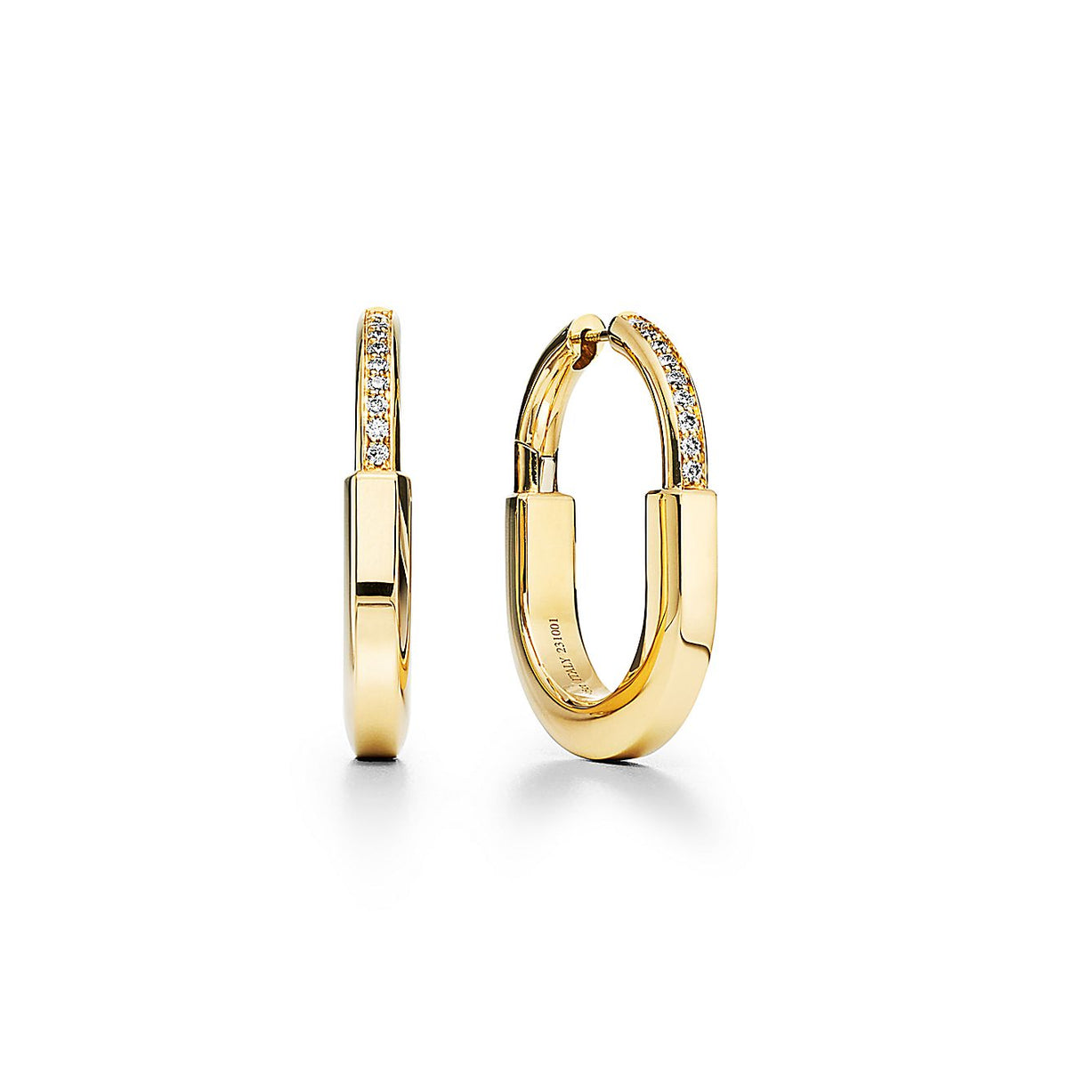 Tiffany Lock Moissanite Medium Earrings - 18K Gold
