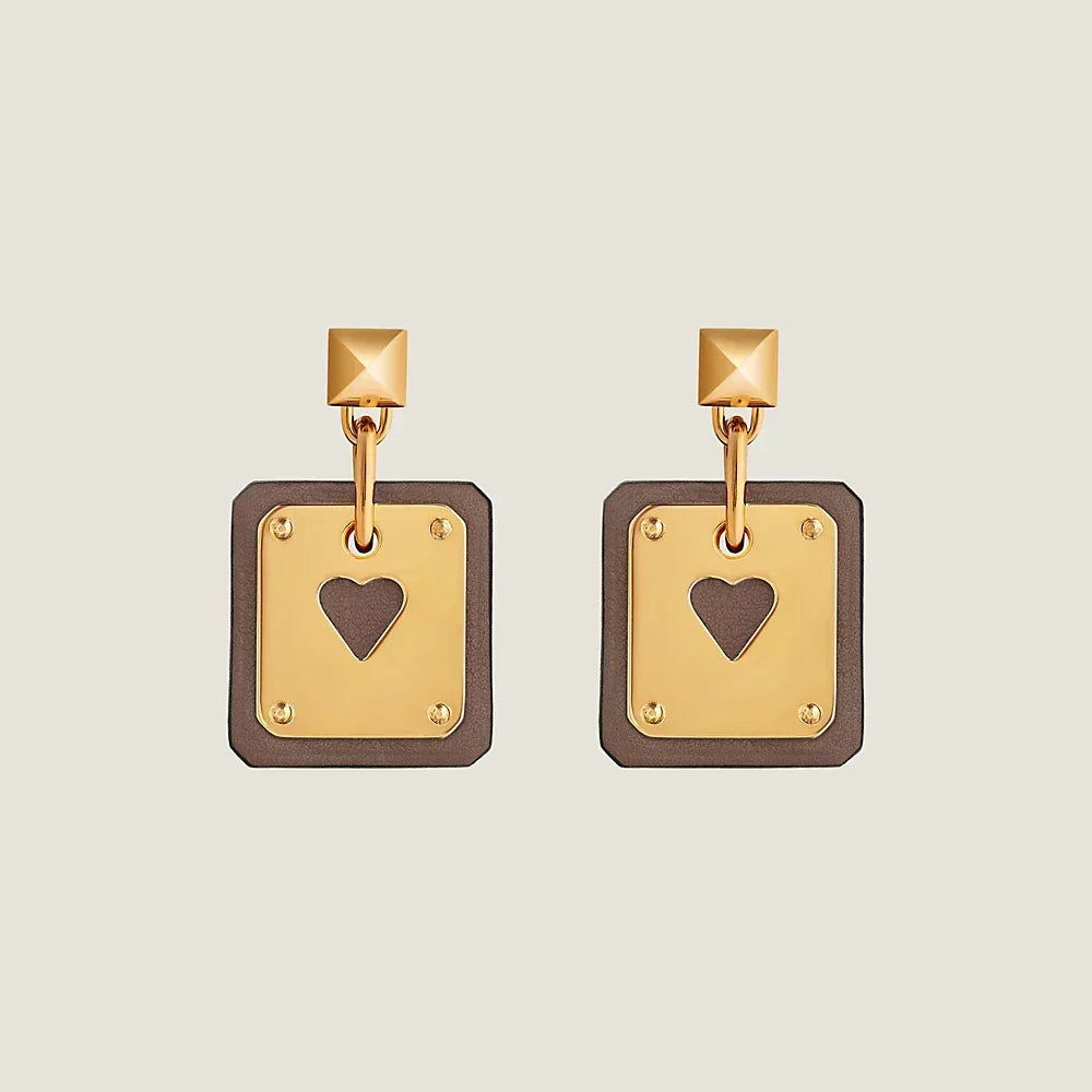 Hermes As De Celine Brown Earrings