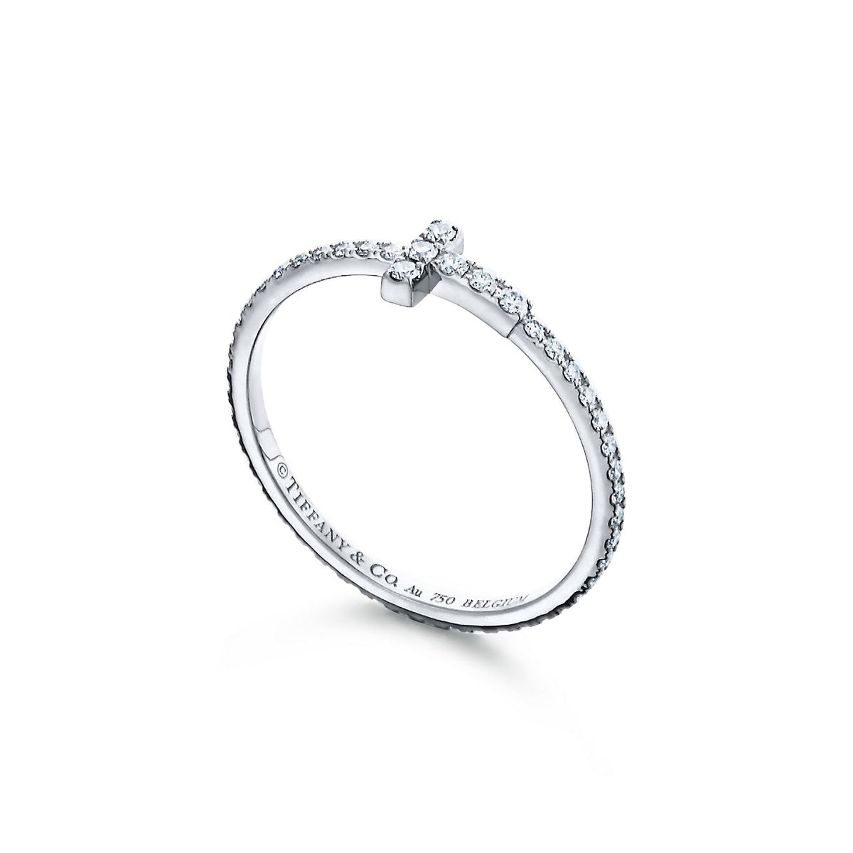 Tiffany Moissanite Wire Ring - 18K White Gold
