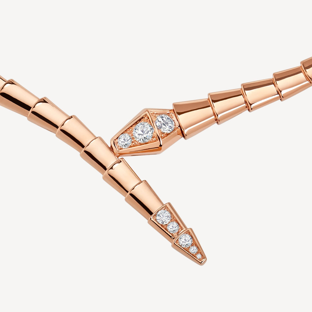 Bvlgari Serpenti Viper Demi-Pave Diamond Necklace - 18K Gold