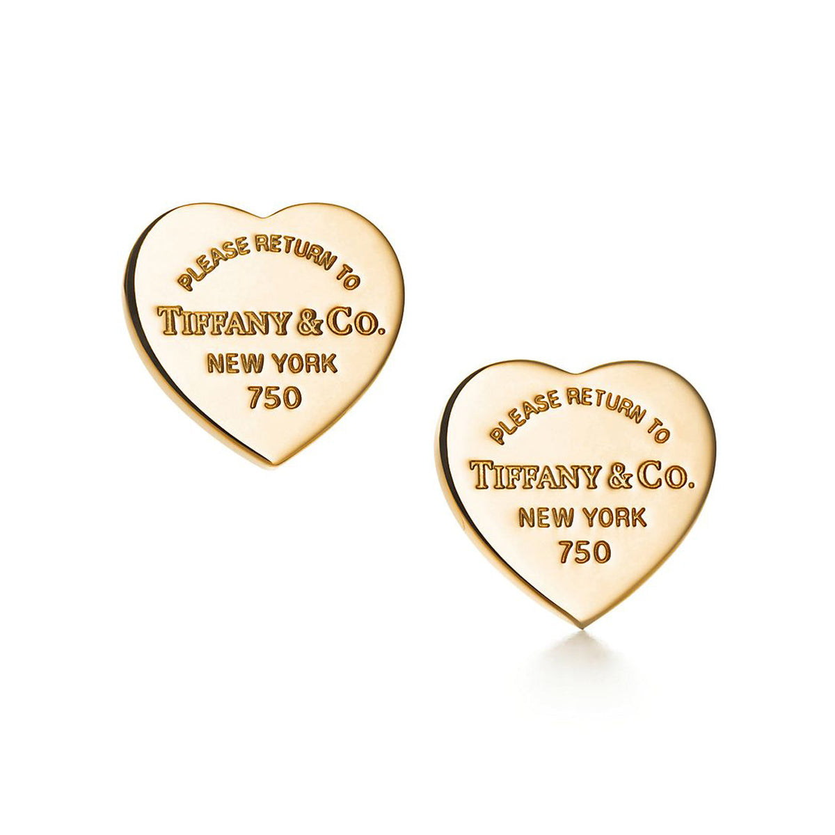 Return to Tiffany Heart Tag Stud Earrings - 18K Gold
