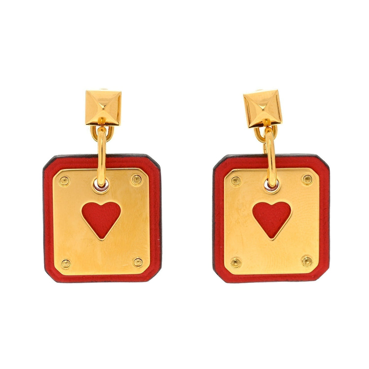 Hermes As De Celine Red Earrings