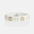 Gucci Double G Icon White Zirconia Ring - 5 mm Width - 18K Yellow Gold