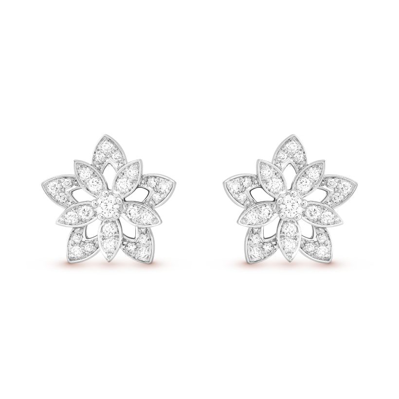 Lotus Openwork Earrings - 18K Gold