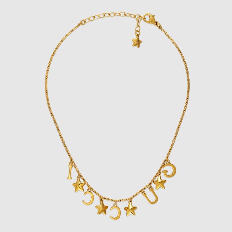 Gucci Double G Script Necklace