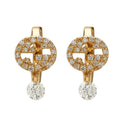 Gucci Double G Interlocking G Diamond Earrings - 18K Yellow Gold