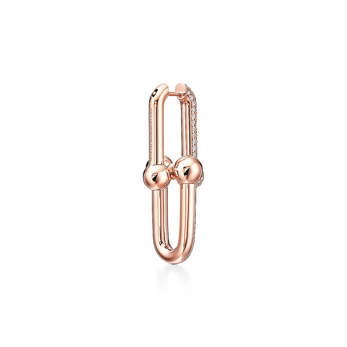 Tiffany HardWear Large Link Moissanite Earrings - 18K Rose Gold