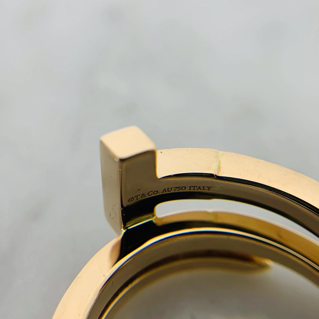 Tiffany Moissanite Square Ring - 18K Gold