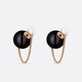 Dior Tribales Black Resin Pearl Earrings
