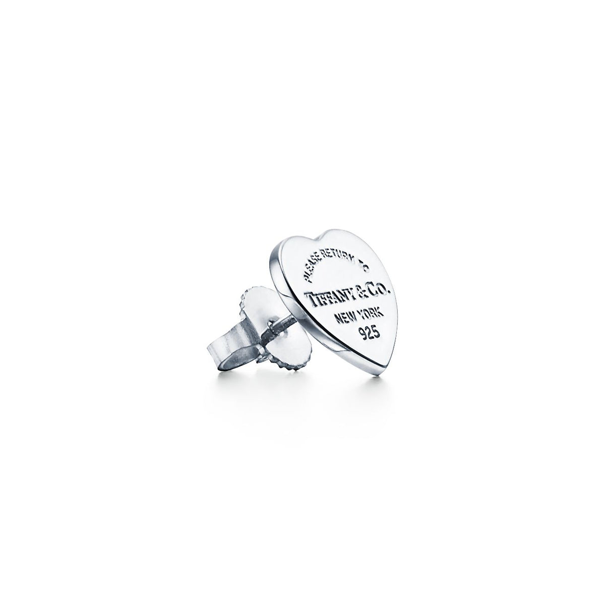 Return to Tiffany Heart Tag Stud Earrings - 18K White Gold