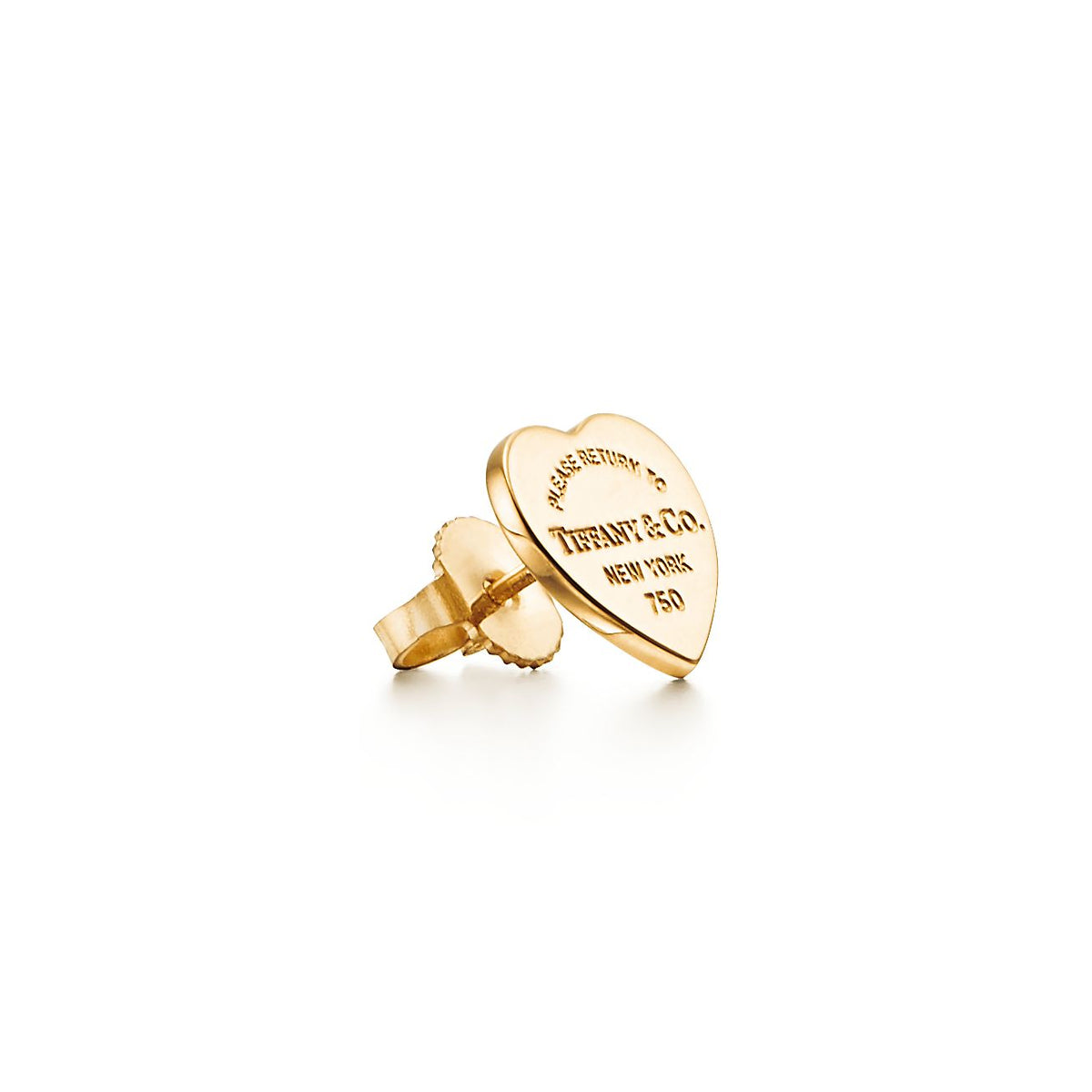 Return to Tiffany Heart Tag Stud Earrings - 18K Gold