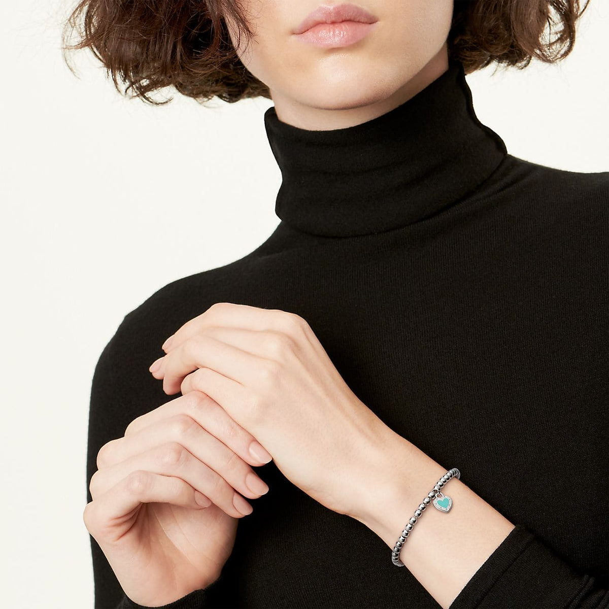 Return to Tiffany Love Blue Heart Tag Bead Bracelet - 18K White Gold