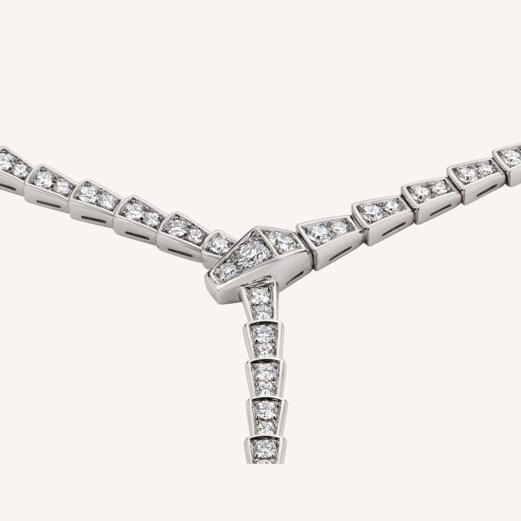 Bvlgari Serpenti Viper Full Pave Diamond Necklace - 18K Gold