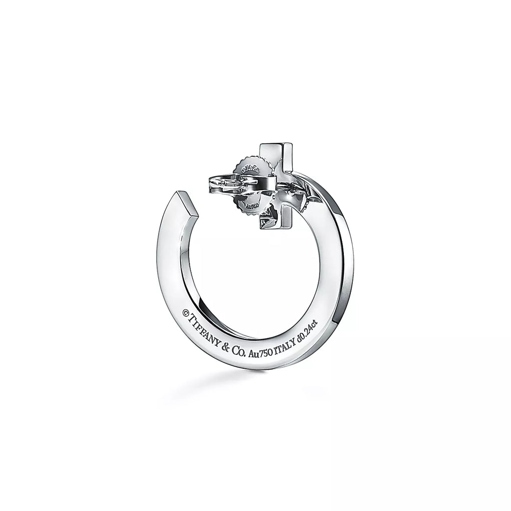Tiffany T1 Open Hoop Earrings - 18K White Gold