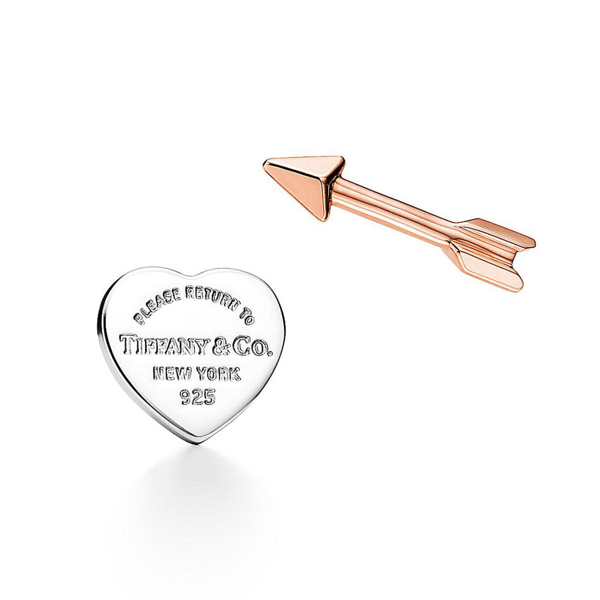 Return to Tiffany Lovestruck Heart Tag & Arrow Earrings - 18K Rose Gold