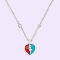 Gucci Double G Interlocking G Heart Lightning Charm Necklace