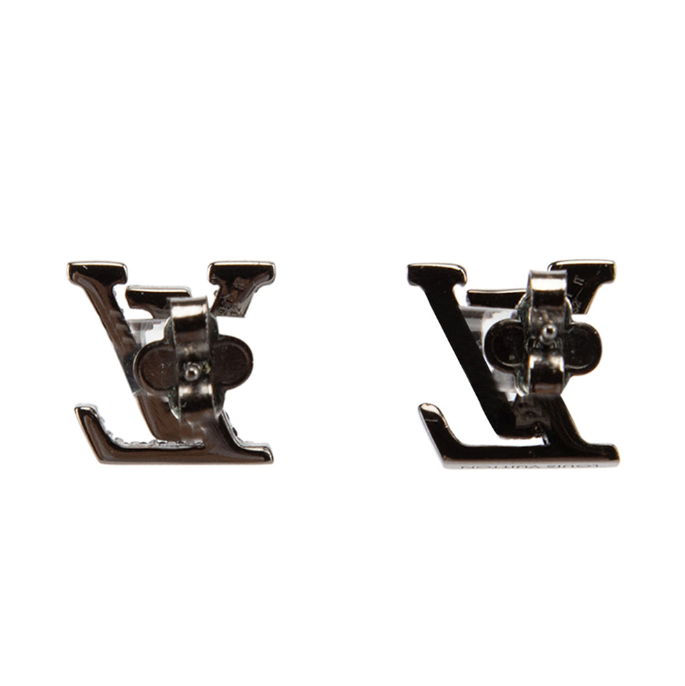 Louis Vuitton Iconic Black Crystal Stud Earrings - 18K White Gold