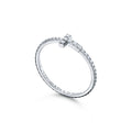 Tiffany Moissanite Wire Ring - 18K White Gold