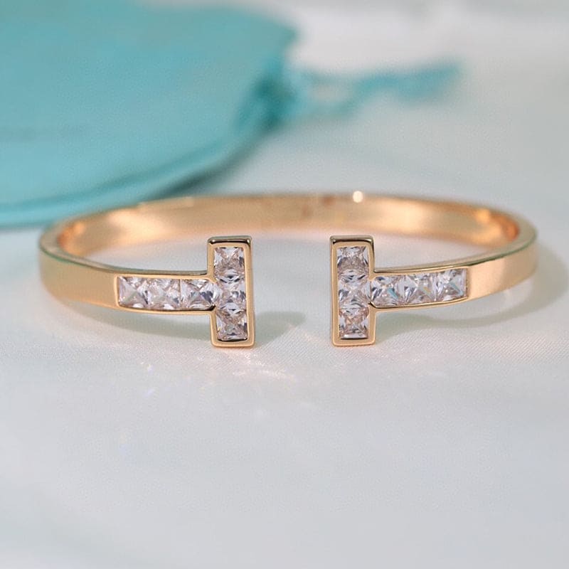 Tiffany Moissanite Square Bracelet - 18K Rose Gold