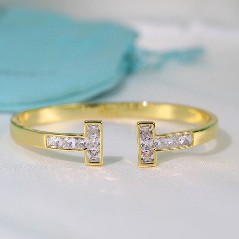 Tiffany Moissanite Square Bracelet - 18K Yellow Gold
