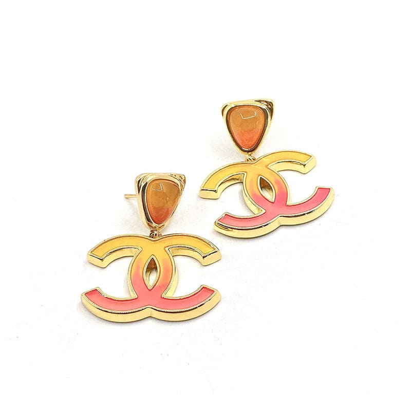 Chanel Classic Peach Dangle Earrings - 18K Yellow Gold