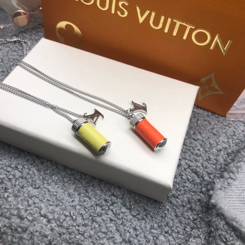 Louis Vuitton Orange Collier Fluo Charms Vintage Necklace