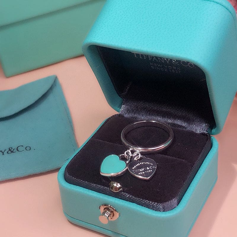 Tiffany Round & Heart Tag Ring - 18K White Gold