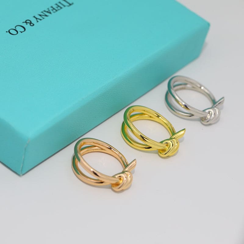 Knot Double Row Ring - 18K Yellow Gold