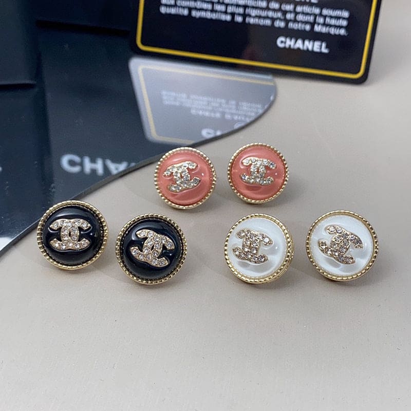 Chanel Pearl Crystal Stud Earrings - 18K Yellow Gold