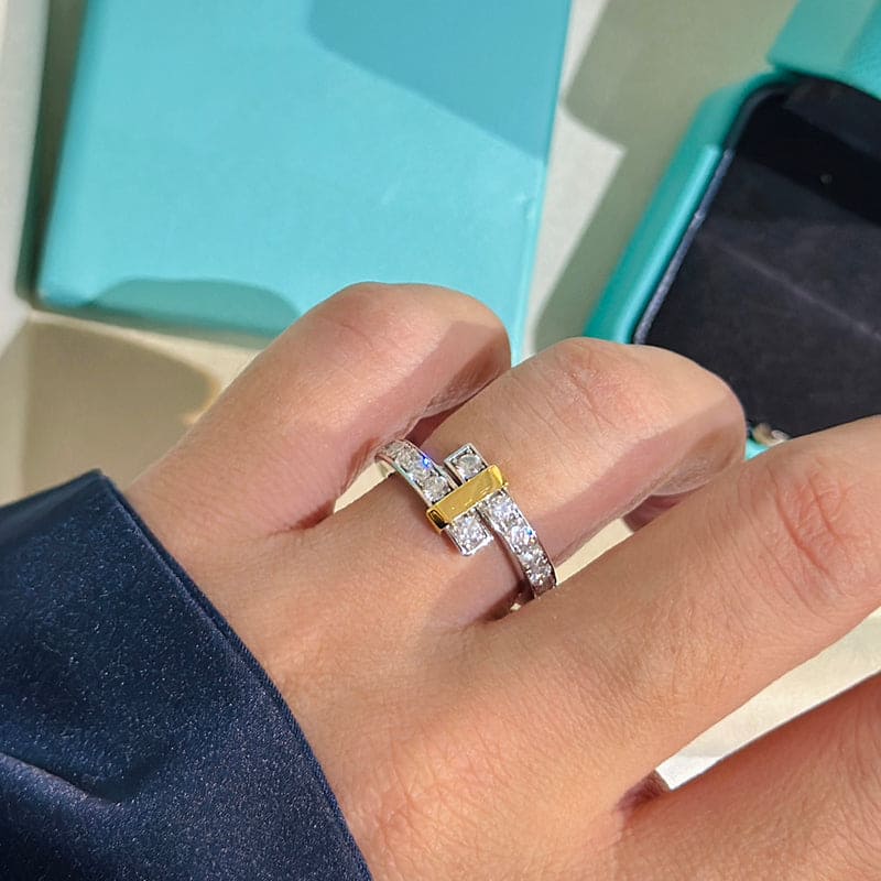 Tiffany Edge Bypass Ring - 18K White Gold