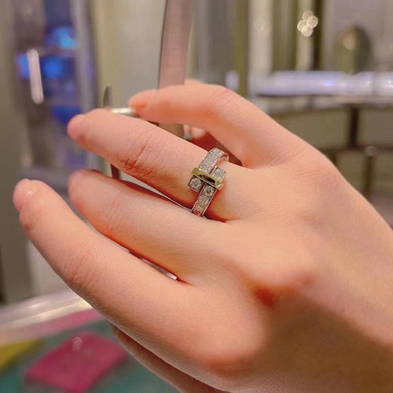 Tiffany Edge Bypass Ring - 18K White Gold
