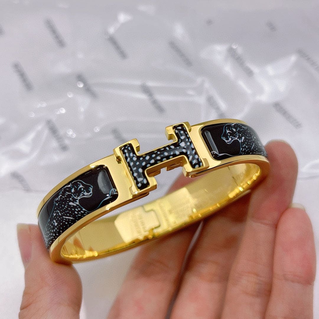 Hermes Guepards Clic Clac Bracelet