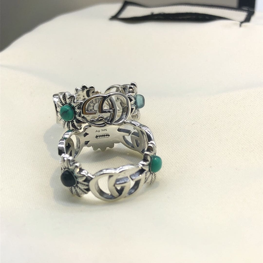 Gucci Double G Flowers Ring