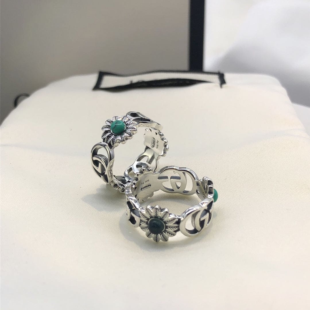 Gucci Double G Flowers Ring