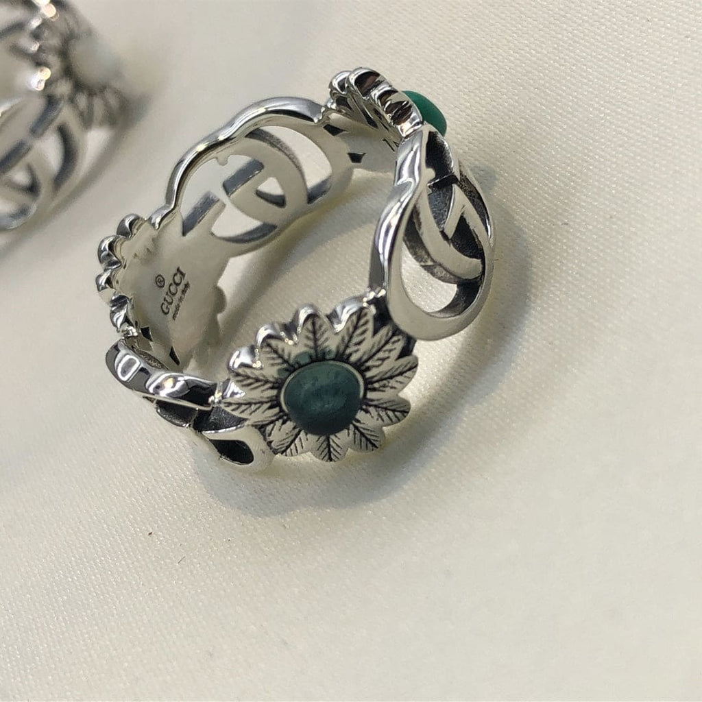 Gucci Double G Flowers Ring
