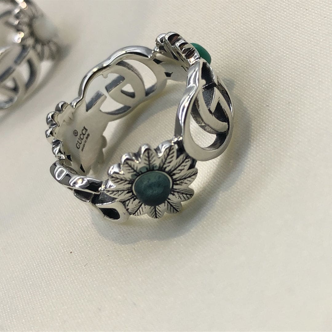Gucci Double G Flowers Ring