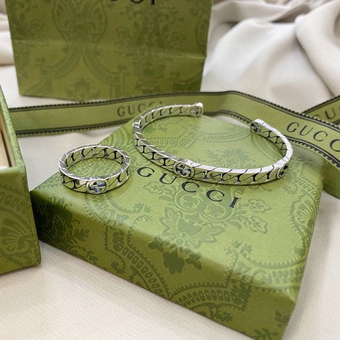 Gucci Double G Interlocking G Cuff Bracelet