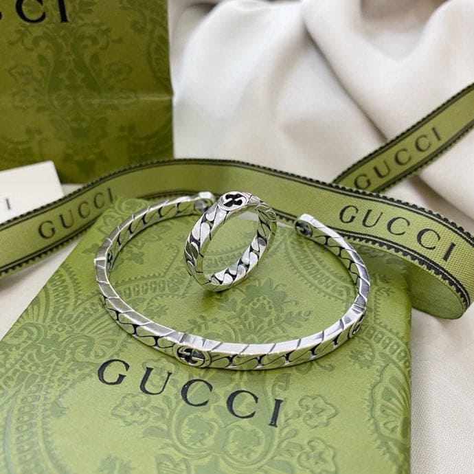 Gucci Double G Interlocking G Wide Ring - 5 mm Width