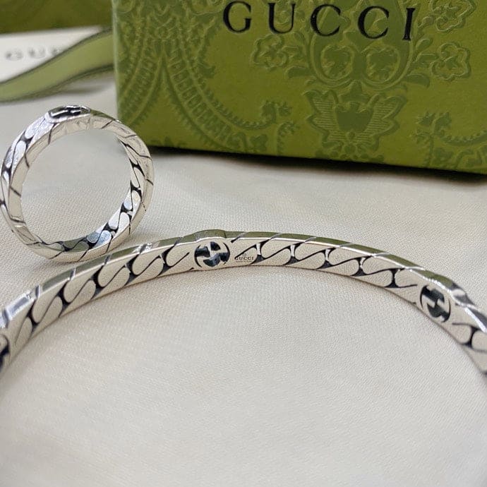 Gucci Double G Interlocking G Cuff Bracelet