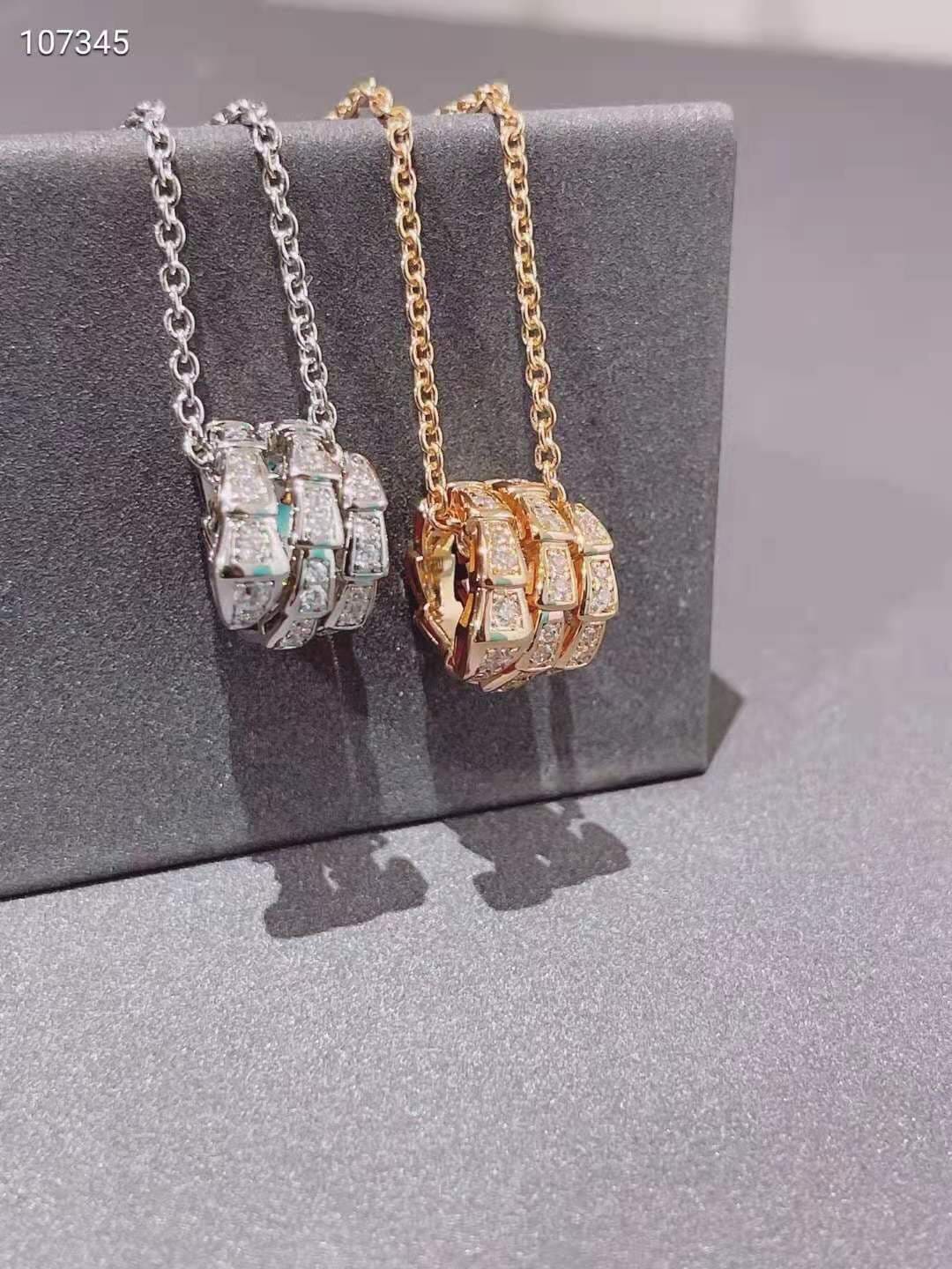 Bvlgari Serpenti Viper Pave Moissanite Necklace - 18K Gold