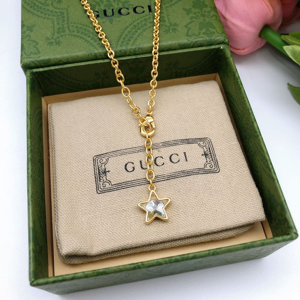 Gucci Double G Script Necklace