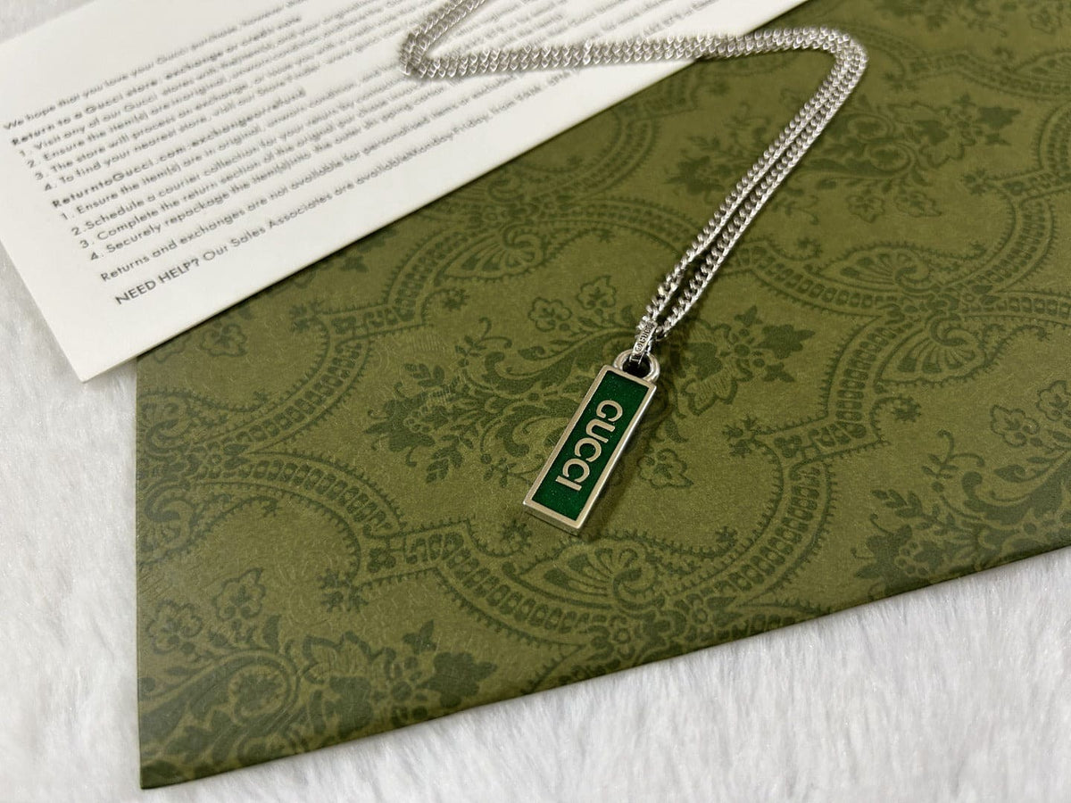 Gucci Double G Enamel Pendant Necklace