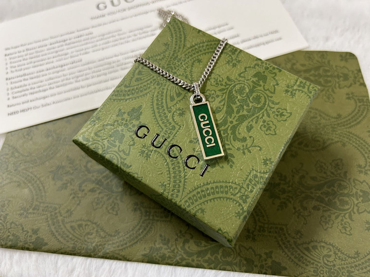 Gucci Double G Enamel Pendant Necklace