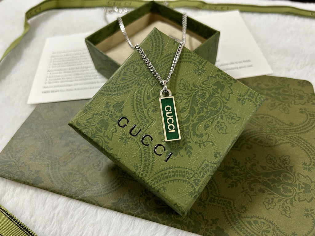 Gucci Double G Enamel Pendant Necklace