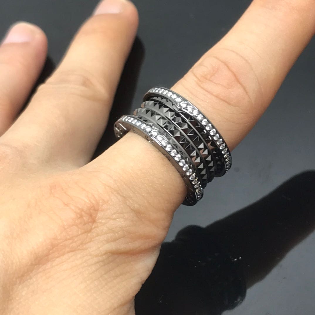 B.zero1 Black Ceramic Ring - 18K White Gold