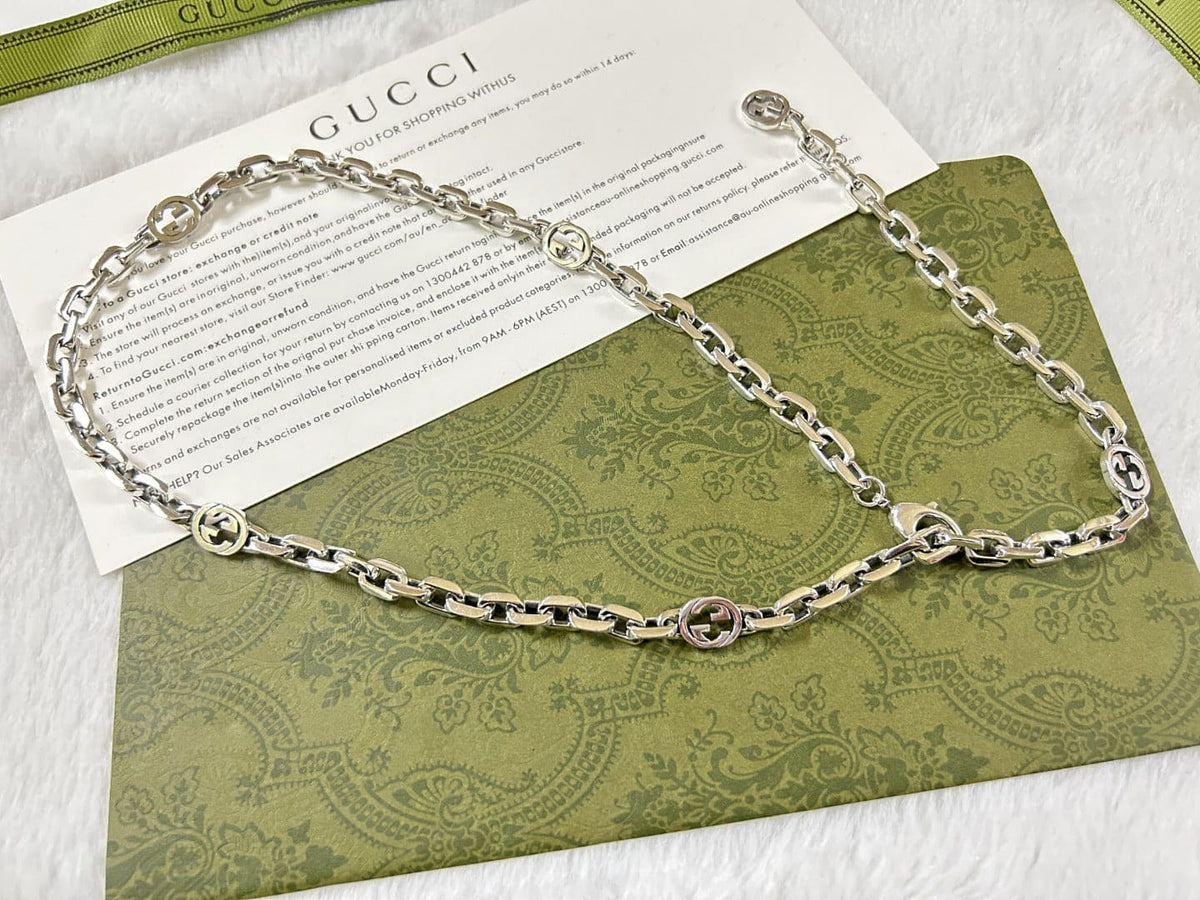 Gucci Double G Interlocking G Chain Necklace
