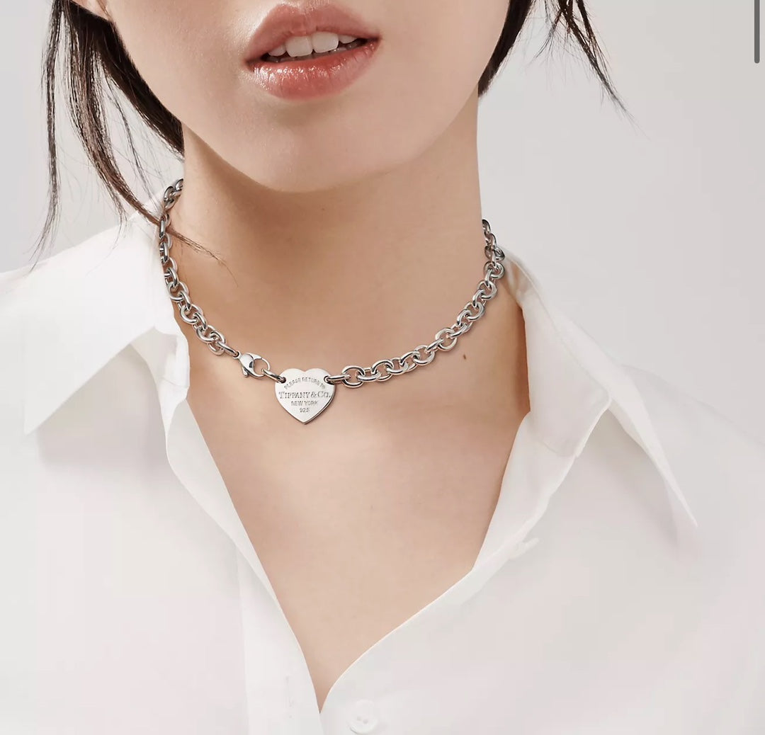Return to Tiffany Heart Tag Chain Link Necklace