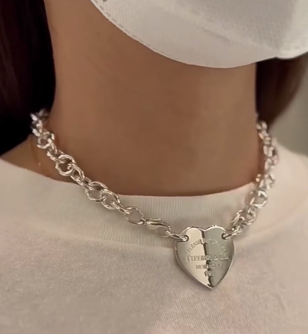Return to Tiffany Heart Tag Chain Link Necklace