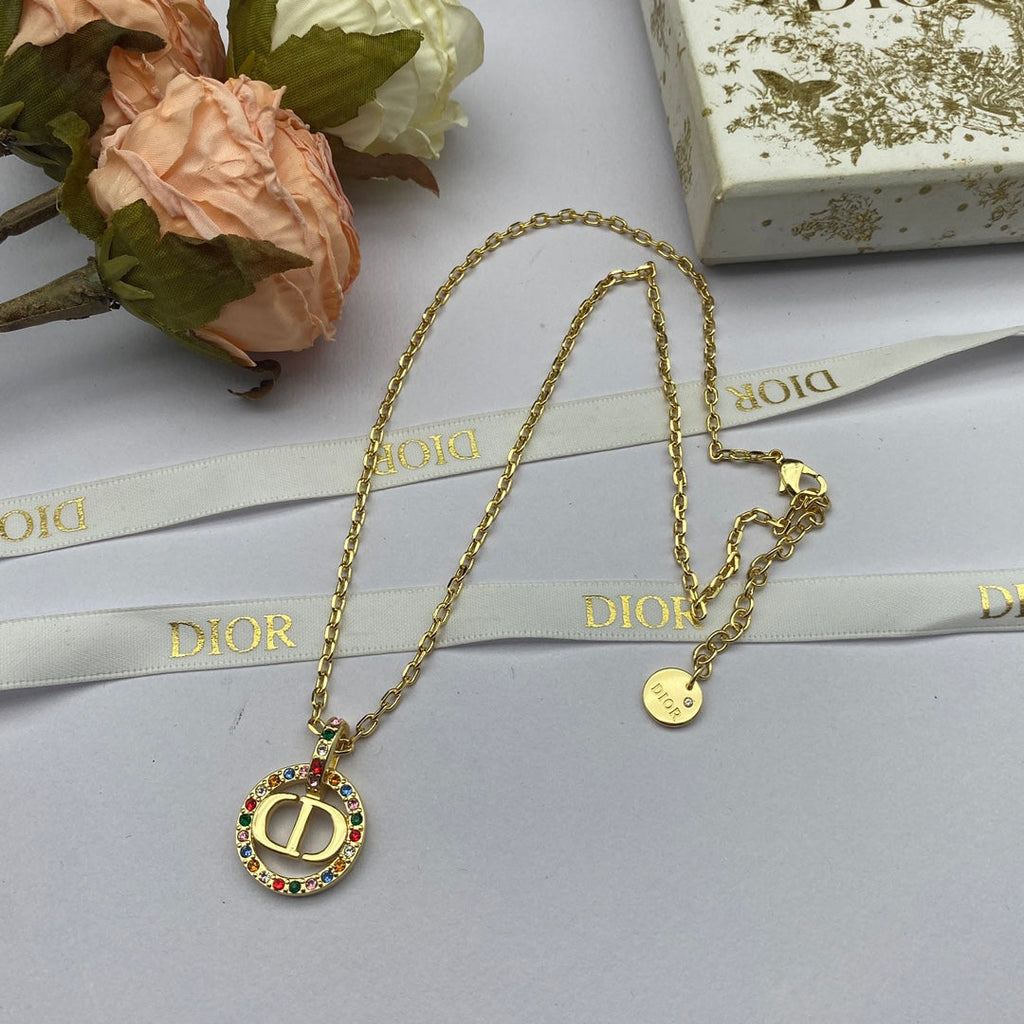 Dior Petit CD Multicolor Crystal Necklace